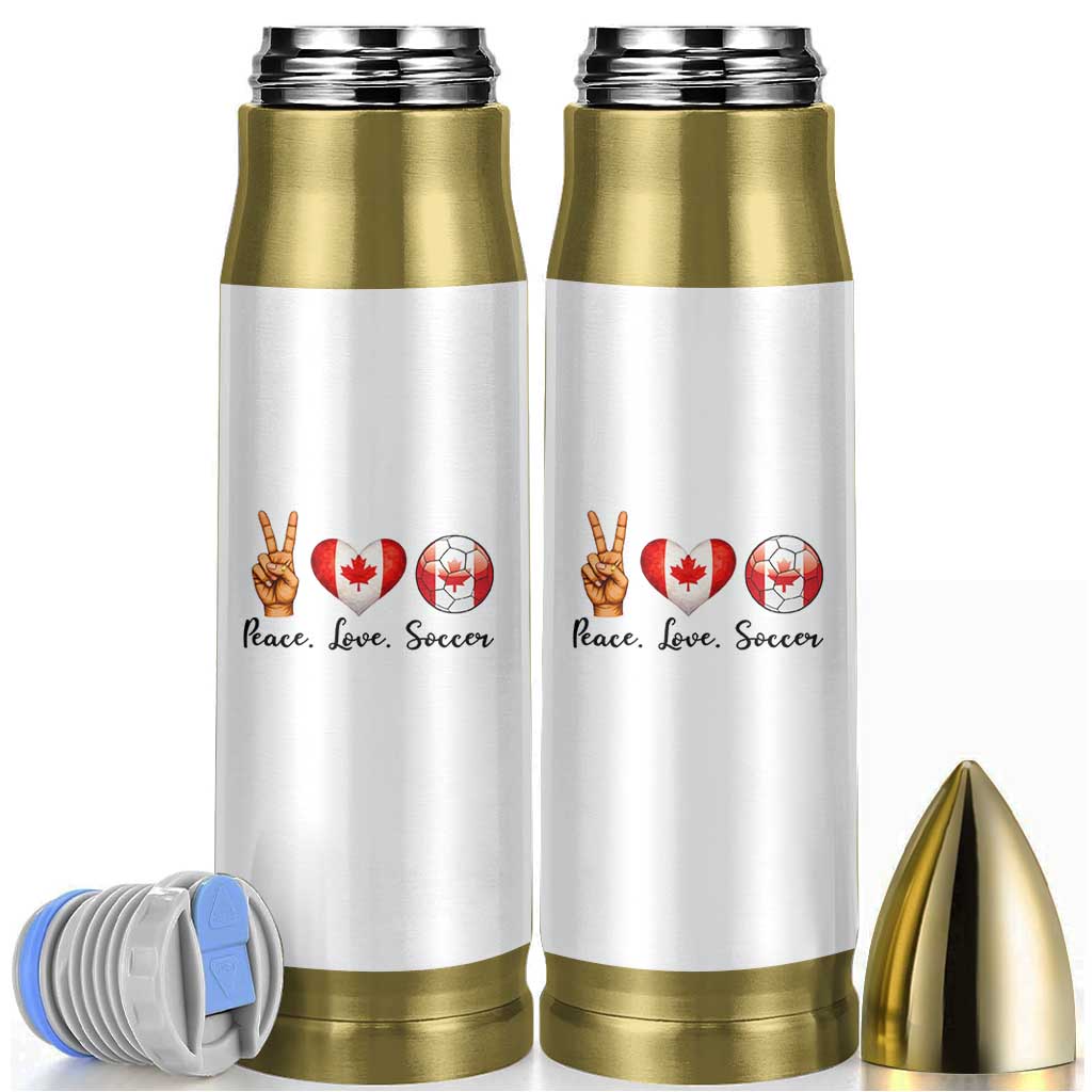 Peace Love Soccer Bullet Tumbler Proud Canadian Fan Gift