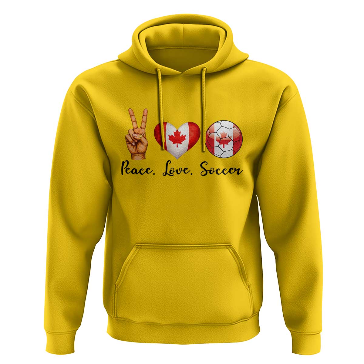 Peace Love Soccer Hoodie Proud Canadian Fan Gift