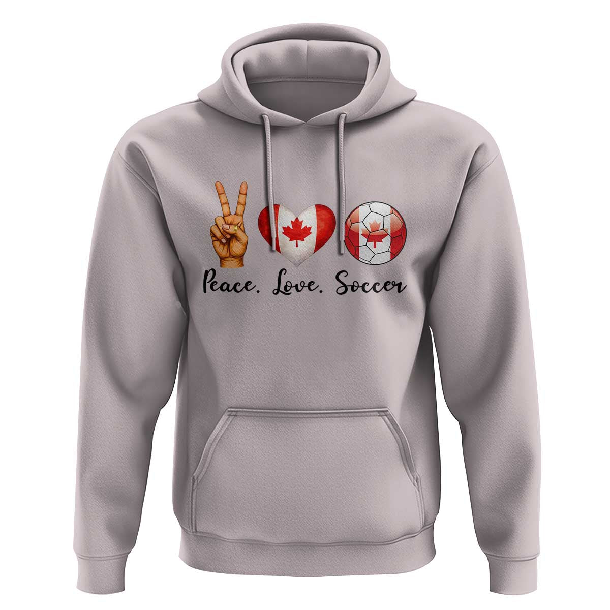 Peace Love Soccer Hoodie Proud Canadian Fan Gift