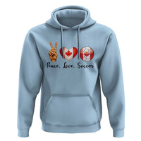 Peace Love Soccer Hoodie Proud Canadian Fan Gift