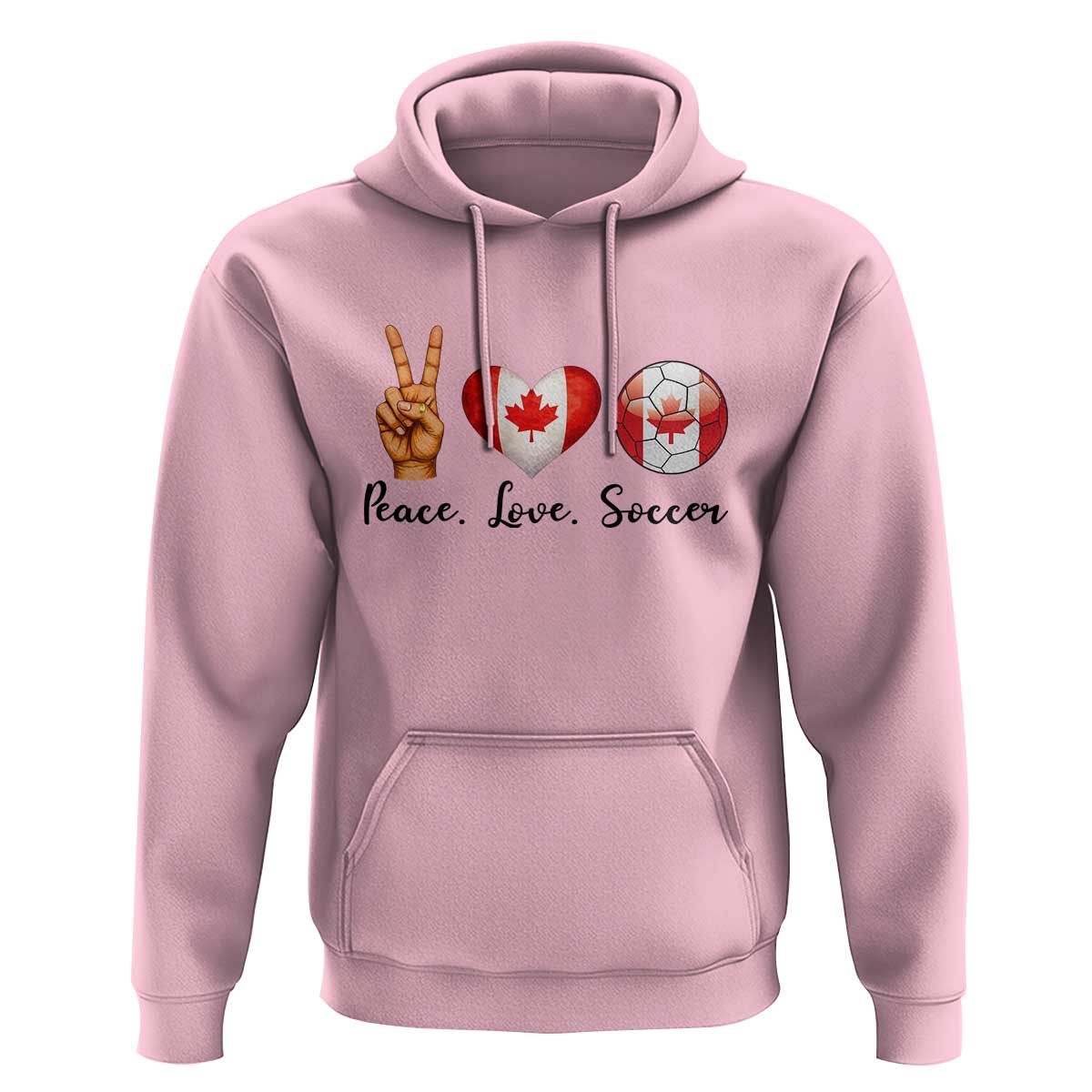 Peace Love Soccer Hoodie Proud Canadian Fan Gift