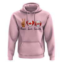 Peace Love Soccer Hoodie Proud Canadian Fan Gift