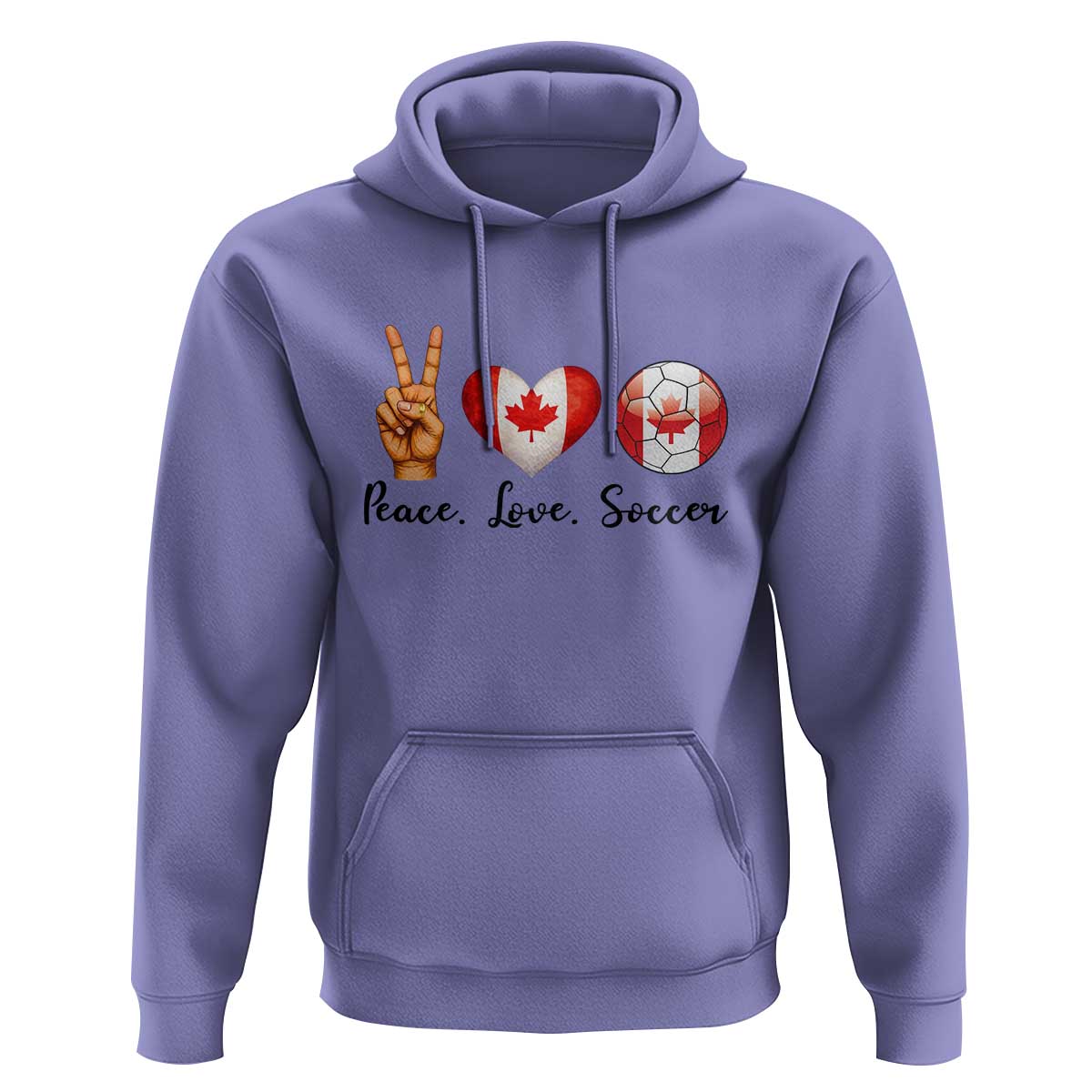 Peace Love Soccer Hoodie Proud Canadian Fan Gift