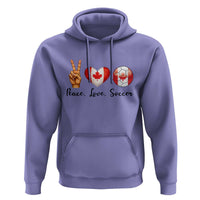 Peace Love Soccer Hoodie Proud Canadian Fan Gift