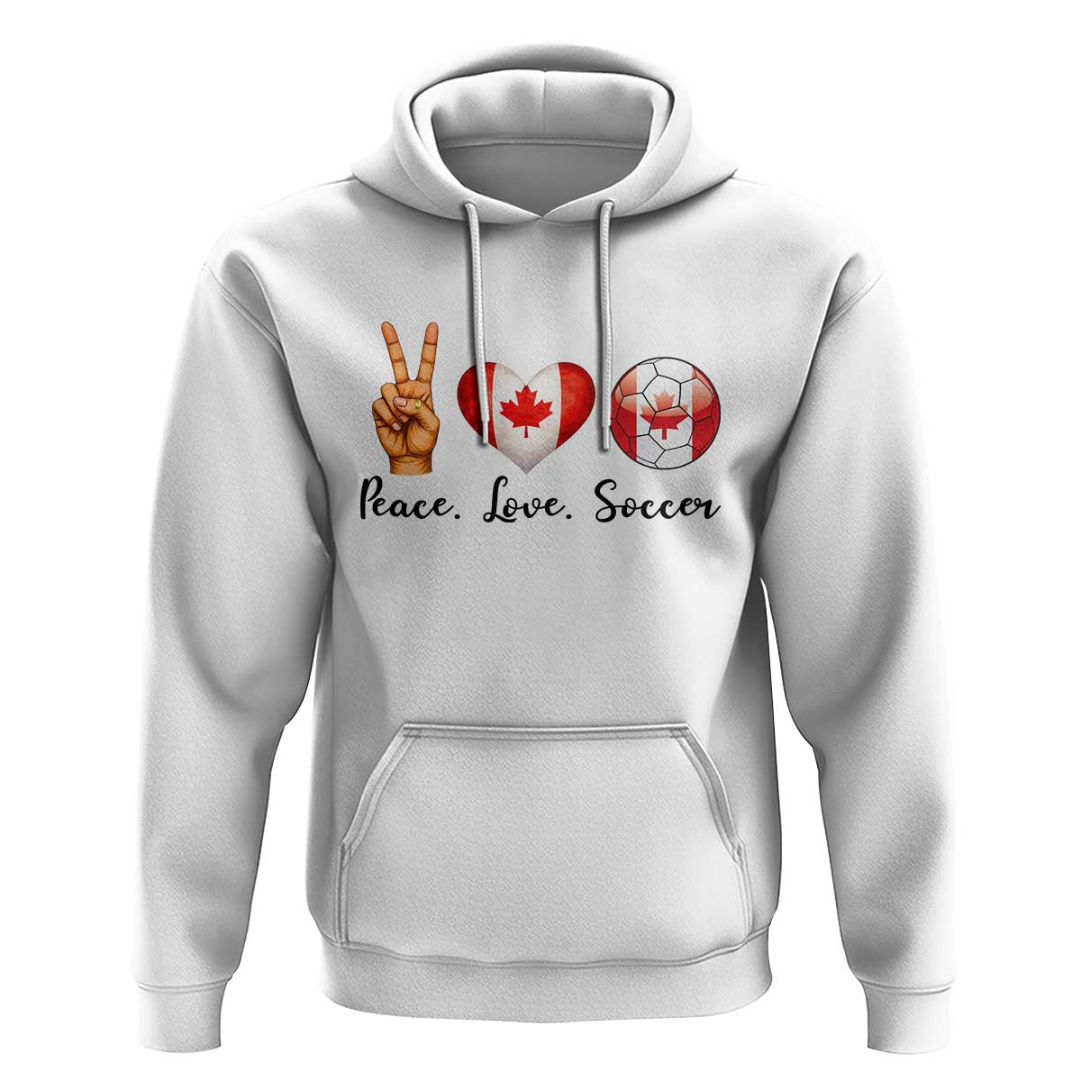 Peace Love Soccer Hoodie Proud Canadian Fan Gift