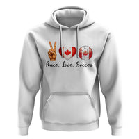 Peace Love Soccer Hoodie Proud Canadian Fan Gift