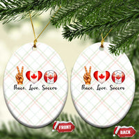 Peace Love Soccer Ceramic Ornament Proud Canadian Fan Gift