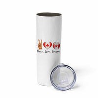 Peace Love Soccer Skinny Tumbler Proud Canadian Fan Gift