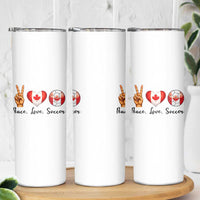 Peace Love Soccer Skinny Tumbler Proud Canadian Fan Gift
