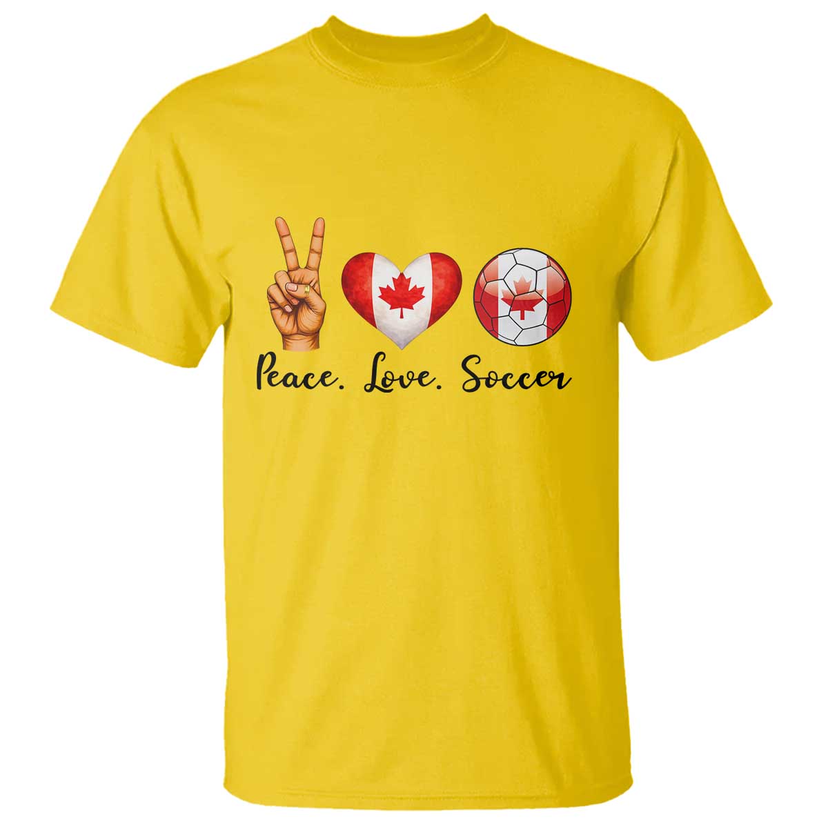 Peace Love Soccer T Shirt Proud Canadian Fan Gift