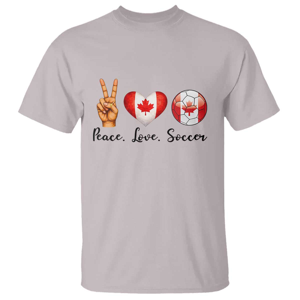 Peace Love Soccer T Shirt Proud Canadian Fan Gift