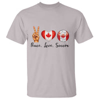 Peace Love Soccer T Shirt Proud Canadian Fan Gift