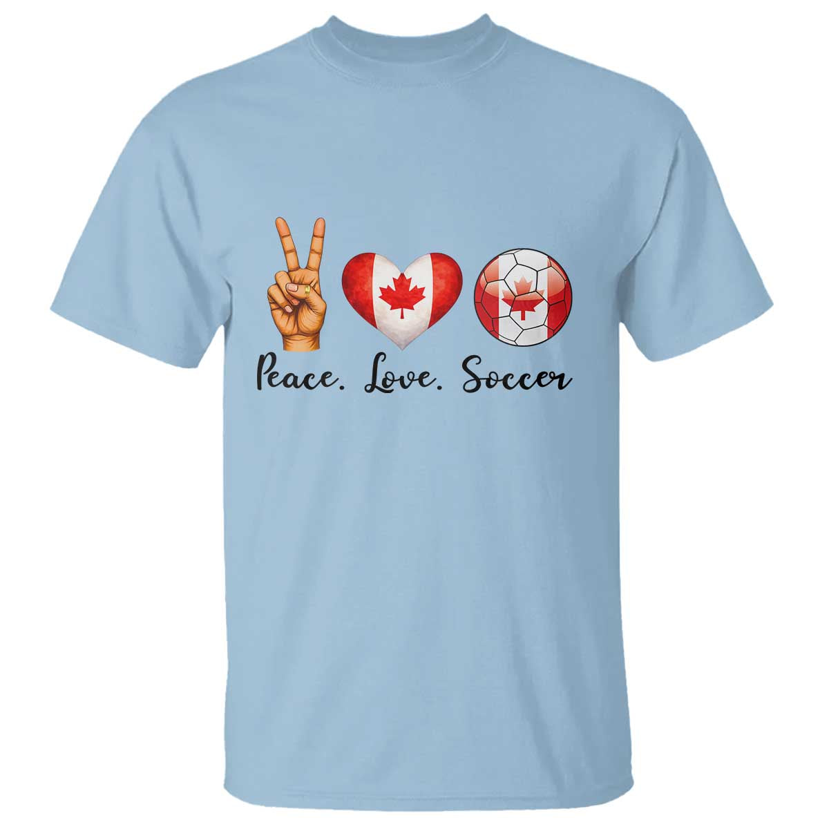 Peace Love Soccer T Shirt Proud Canadian Fan Gift