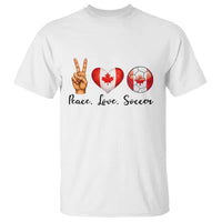 Peace Love Soccer T Shirt Proud Canadian Fan Gift