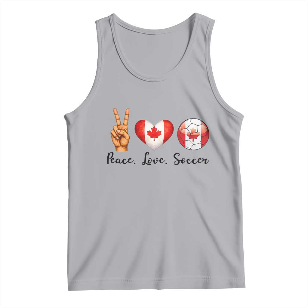 Peace Love Soccer Tank Top Proud Canadian Fan Gift