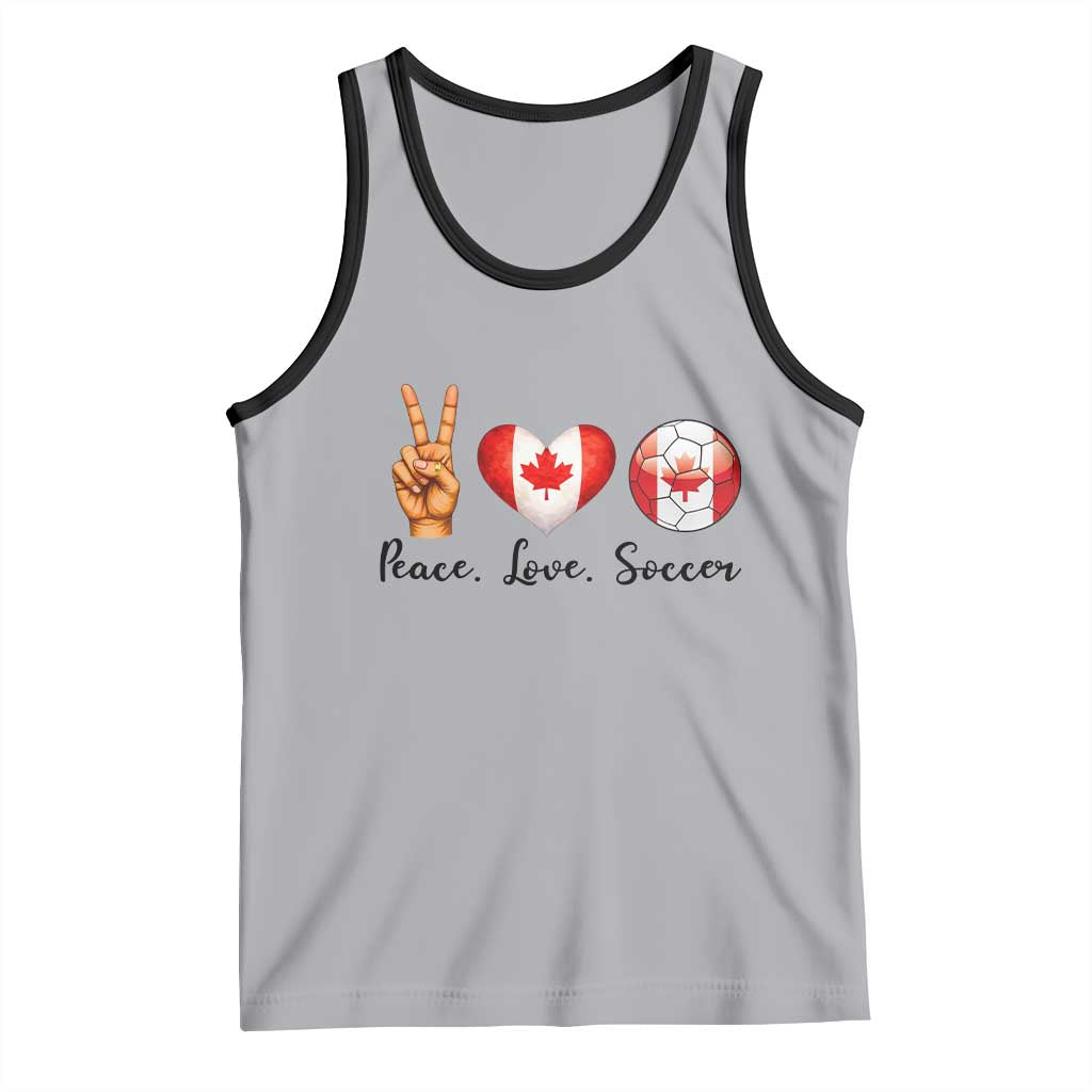 Peace Love Soccer Tank Top Proud Canadian Fan Gift