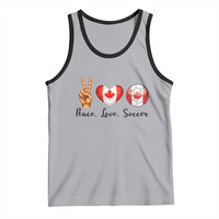 Peace Love Soccer Tank Top Proud Canadian Fan Gift