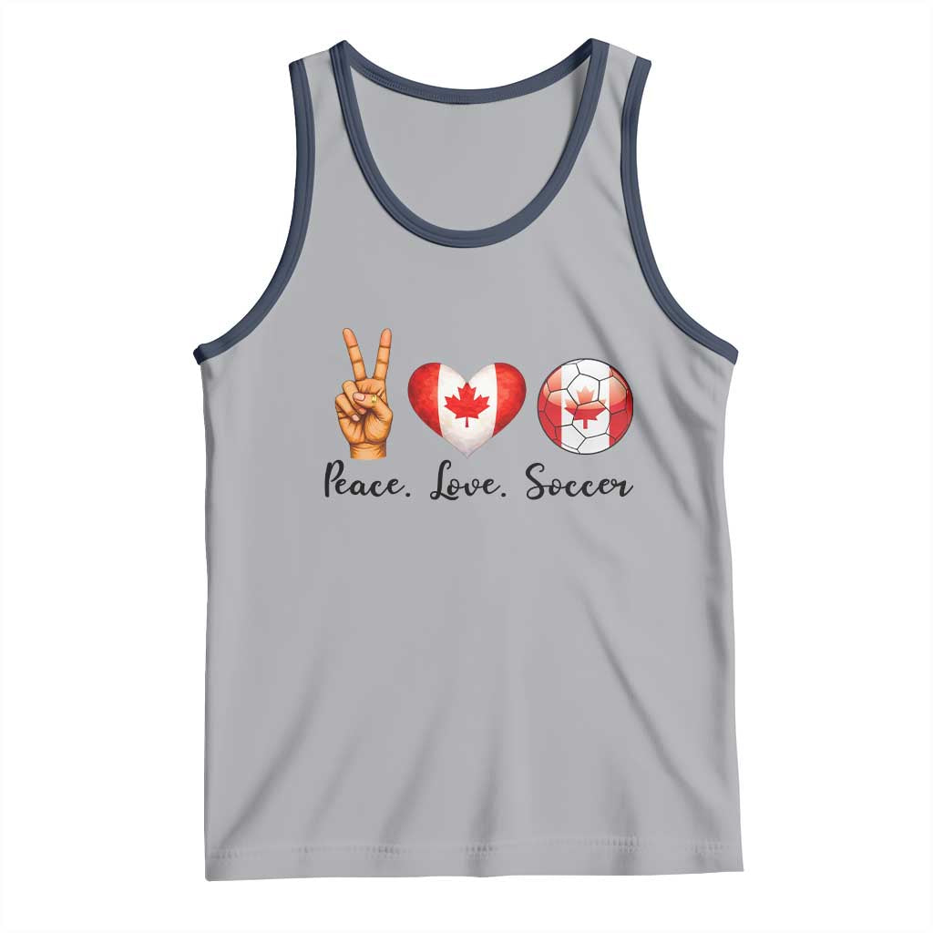 Peace Love Soccer Tank Top Proud Canadian Fan Gift