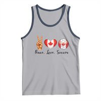 Peace Love Soccer Tank Top Proud Canadian Fan Gift