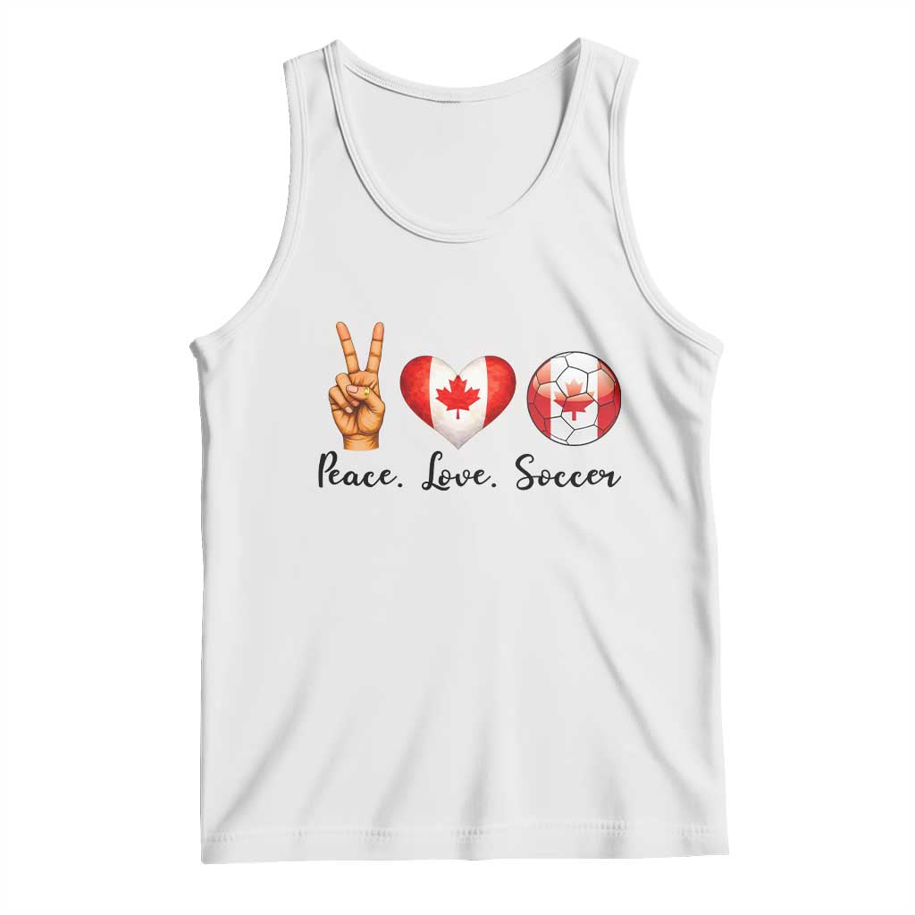 Peace Love Soccer Tank Top Proud Canadian Fan Gift
