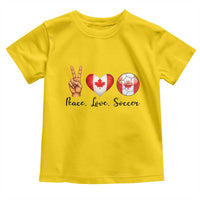 Peace Love Soccer Toddler T Shirt Proud Canadian Fan Gift