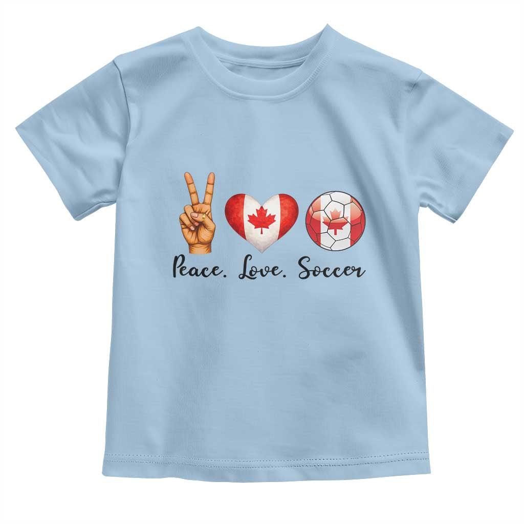 Peace Love Soccer Toddler T Shirt Proud Canadian Fan Gift