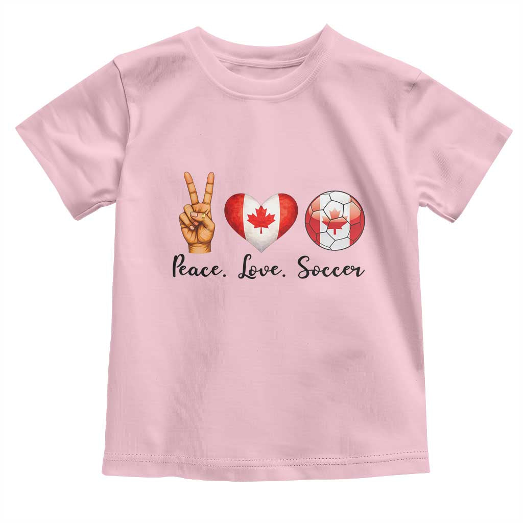 Peace Love Soccer Toddler T Shirt Proud Canadian Fan Gift