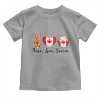 Peace Love Soccer Toddler T Shirt Proud Canadian Fan Gift