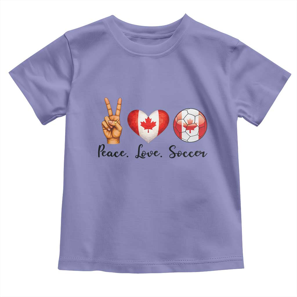 Peace Love Soccer Toddler T Shirt Proud Canadian Fan Gift