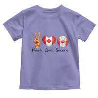 Peace Love Soccer Toddler T Shirt Proud Canadian Fan Gift