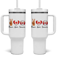 Peace Love Soccer Tumbler With Handle Proud Canadian Fan Gift