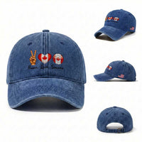Peace Love Soccer Washed Cotton Baseball Cap Proud Canadian Fan Gift
