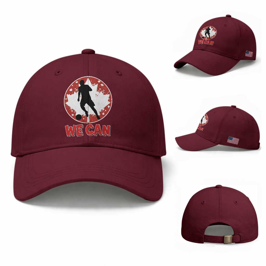 We Can Canada Soccer Baseball Cap Canadian Football Fan Pride