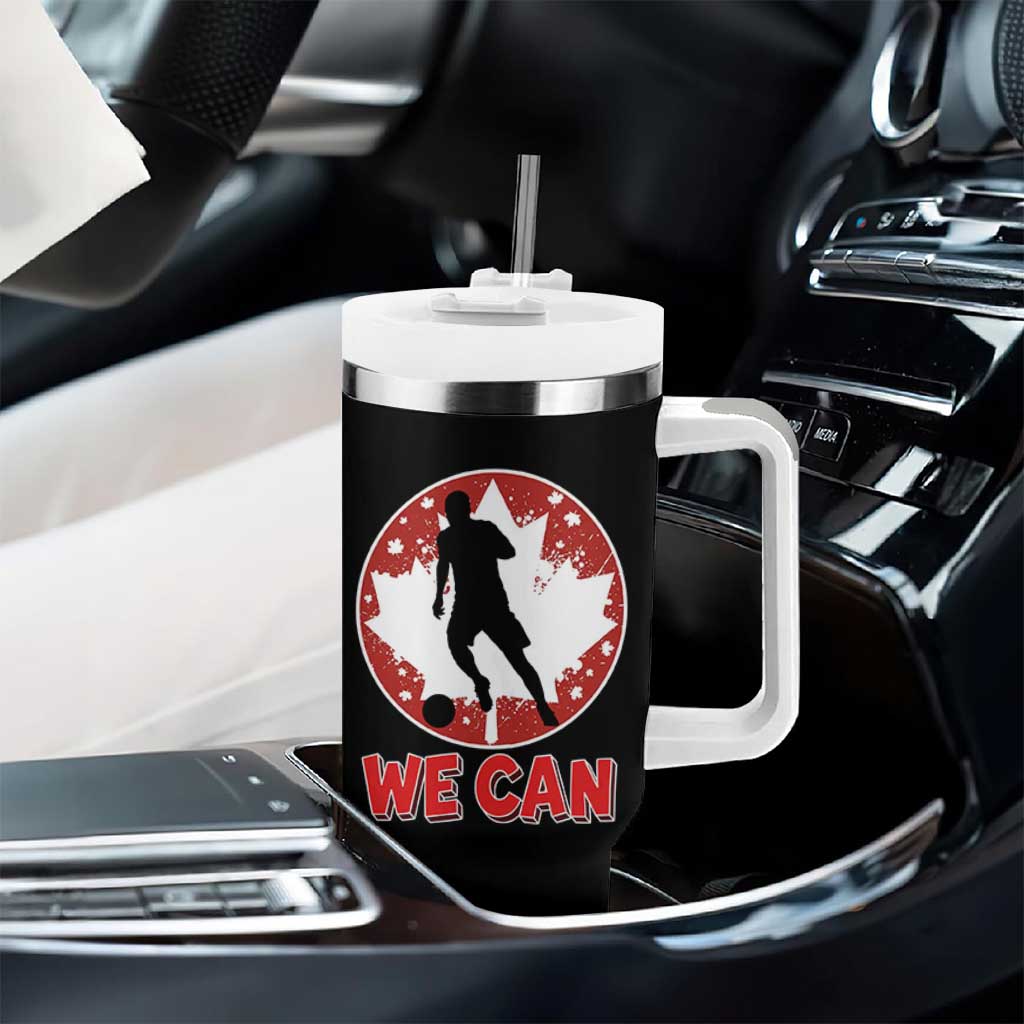 We Can Canada Soccer Tumbler With Handle Canadian Football Fan Pride