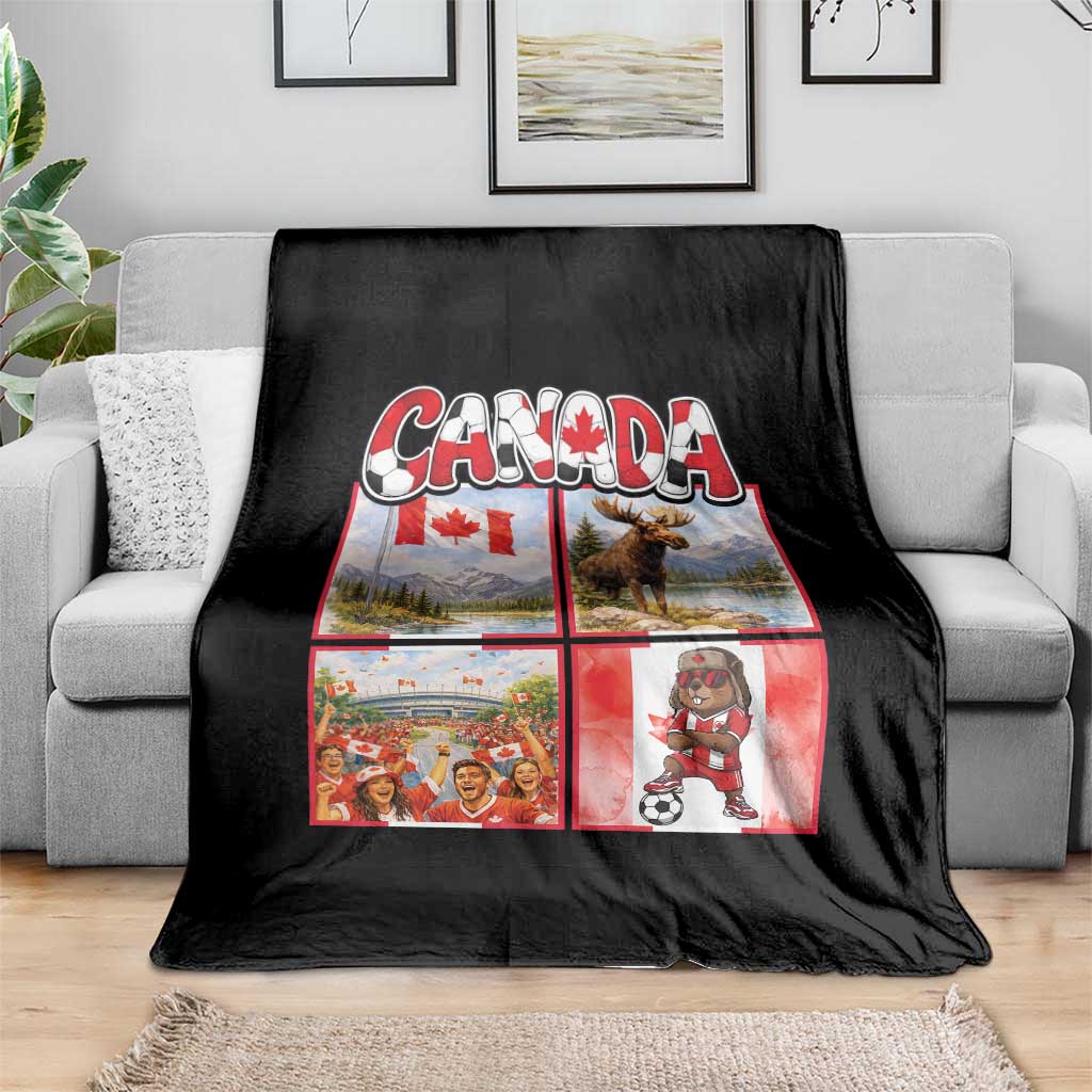 Proud Canada National Soccer Fan 2026 Gift Throw Blanket