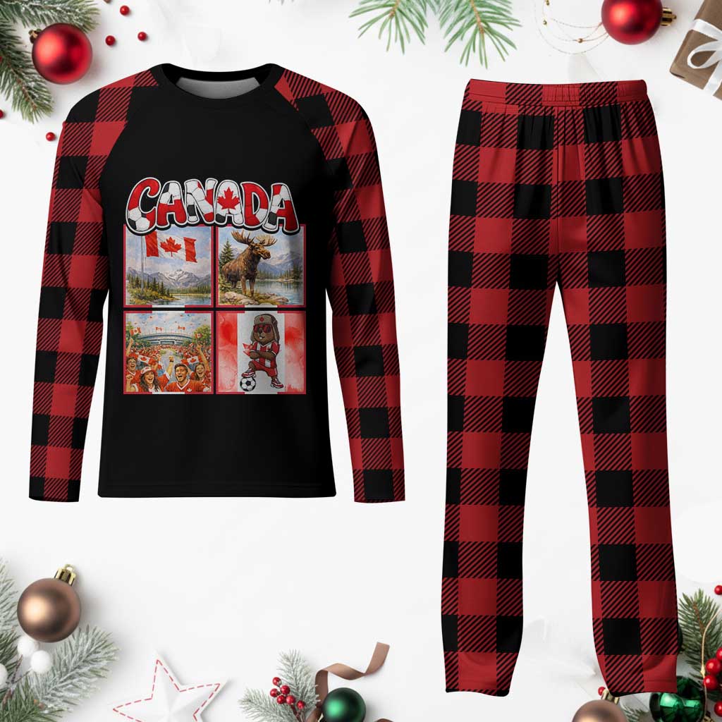 Proud Canada National Soccer Fan 2026 Gift Plaid Pajama Set