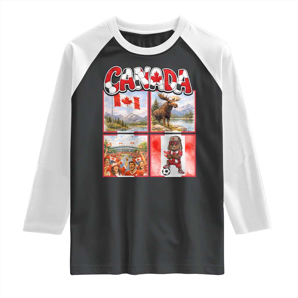Proud Canada National Soccer Fan 2026 Gift Raglan Shirt