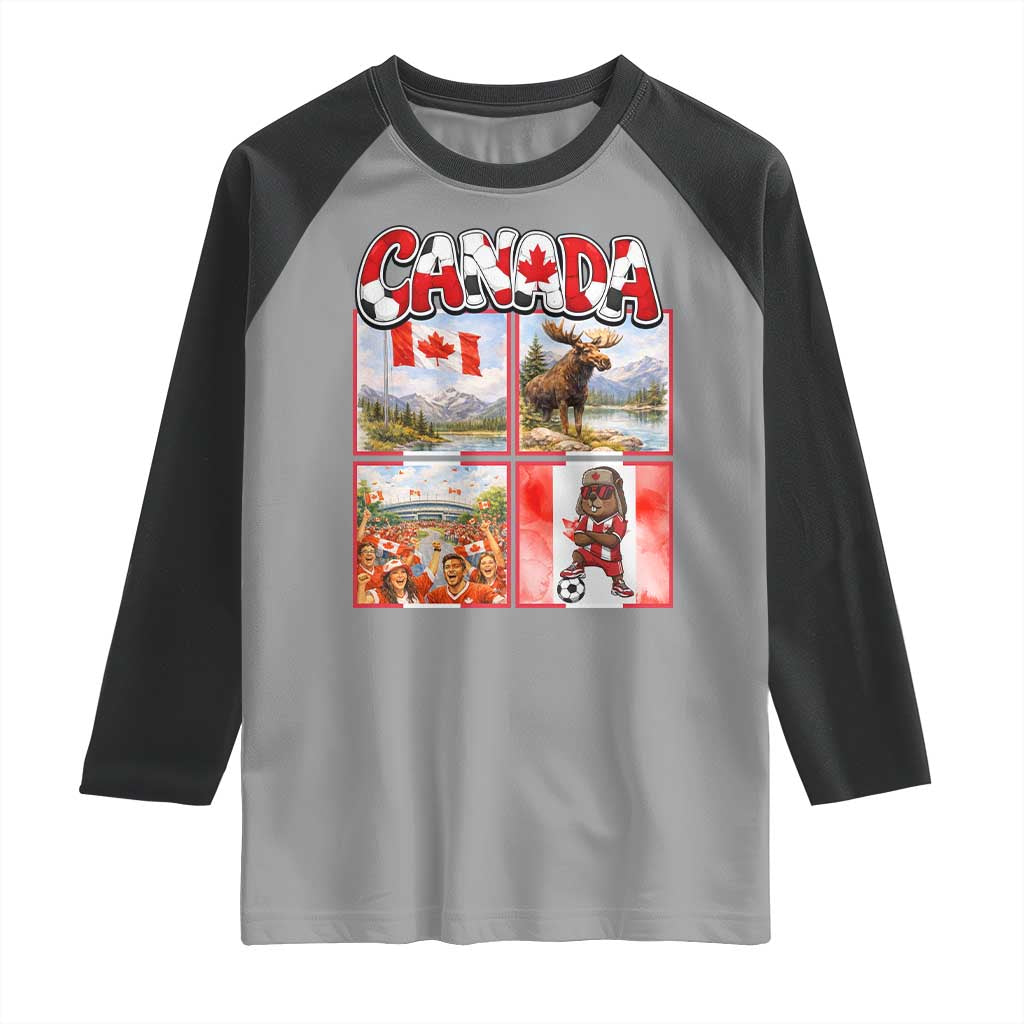 Proud Canada National Soccer Fan 2026 Gift Raglan Shirt