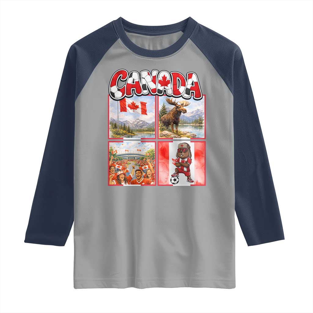 Proud Canada National Soccer Fan 2026 Gift Raglan Shirt