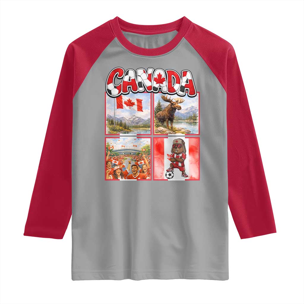 Proud Canada National Soccer Fan 2026 Gift Raglan Shirt