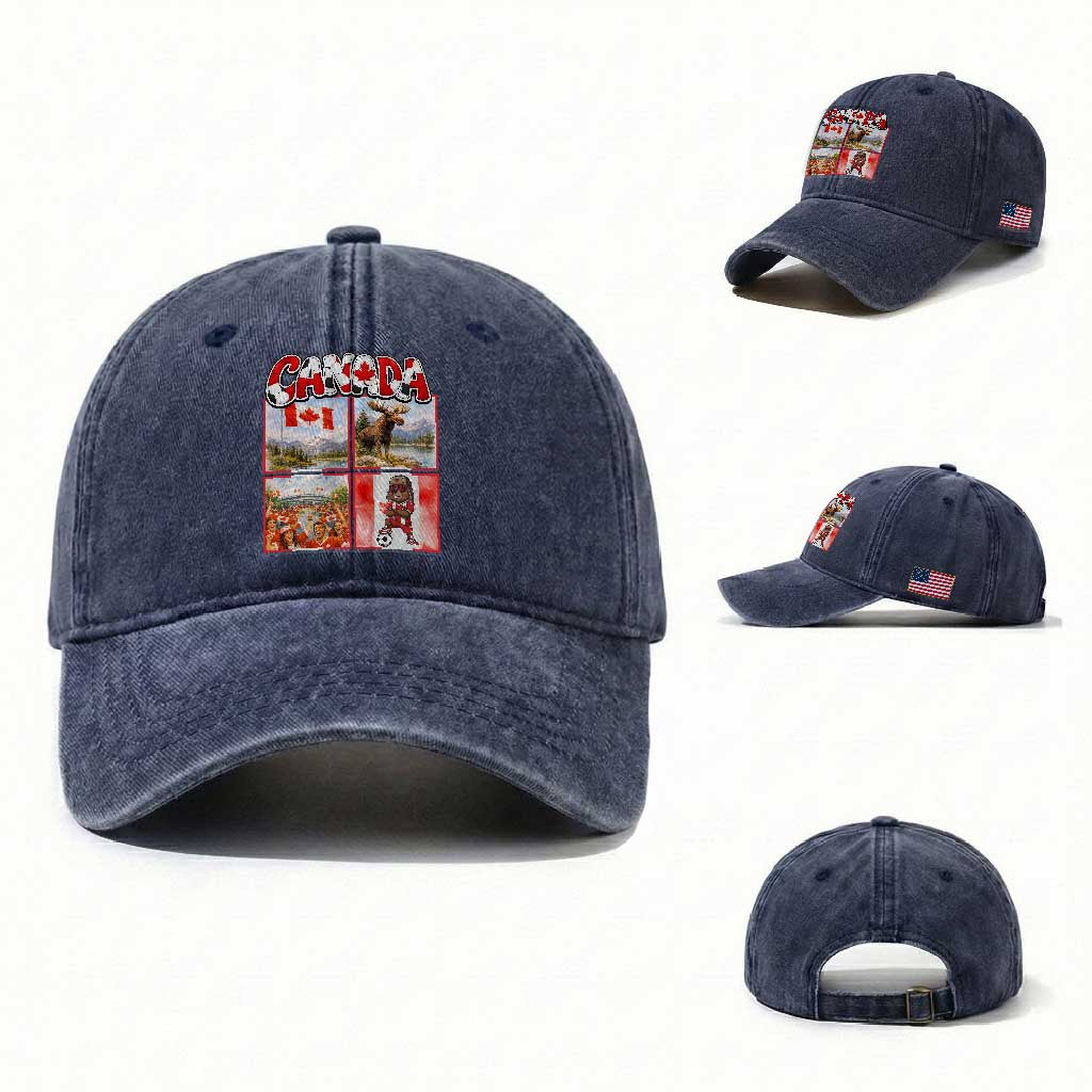 Proud Canada National Soccer Fan 2026 Gift Washed Cotton Baseball Cap