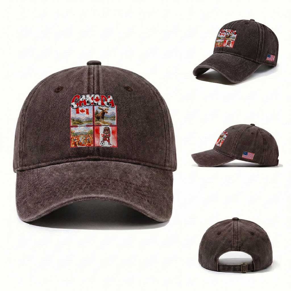 Proud Canada National Soccer Fan 2026 Gift Washed Cotton Baseball Cap