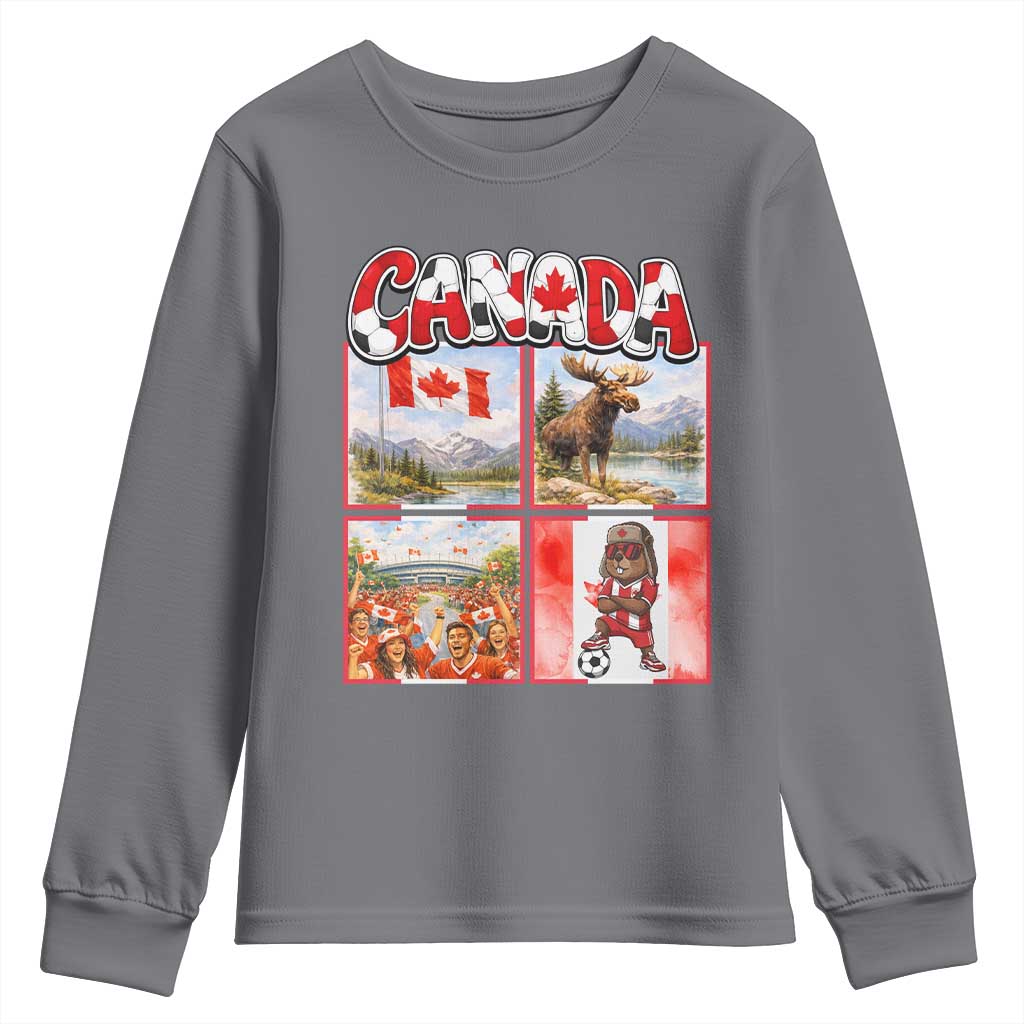 Proud Canada National Soccer Fan 2026 Gift Youth Sweatshirt