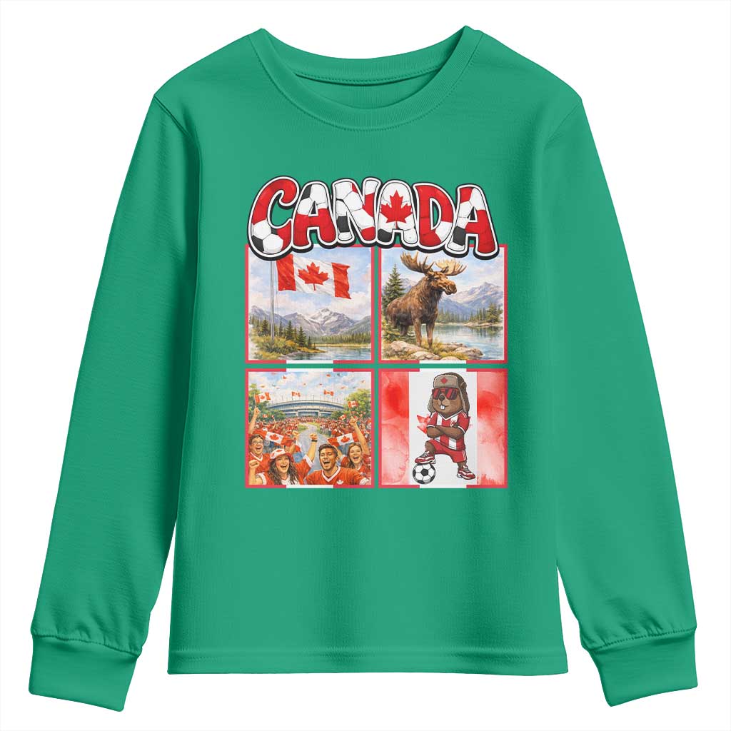 Proud Canada National Soccer Fan 2026 Gift Youth Sweatshirt
