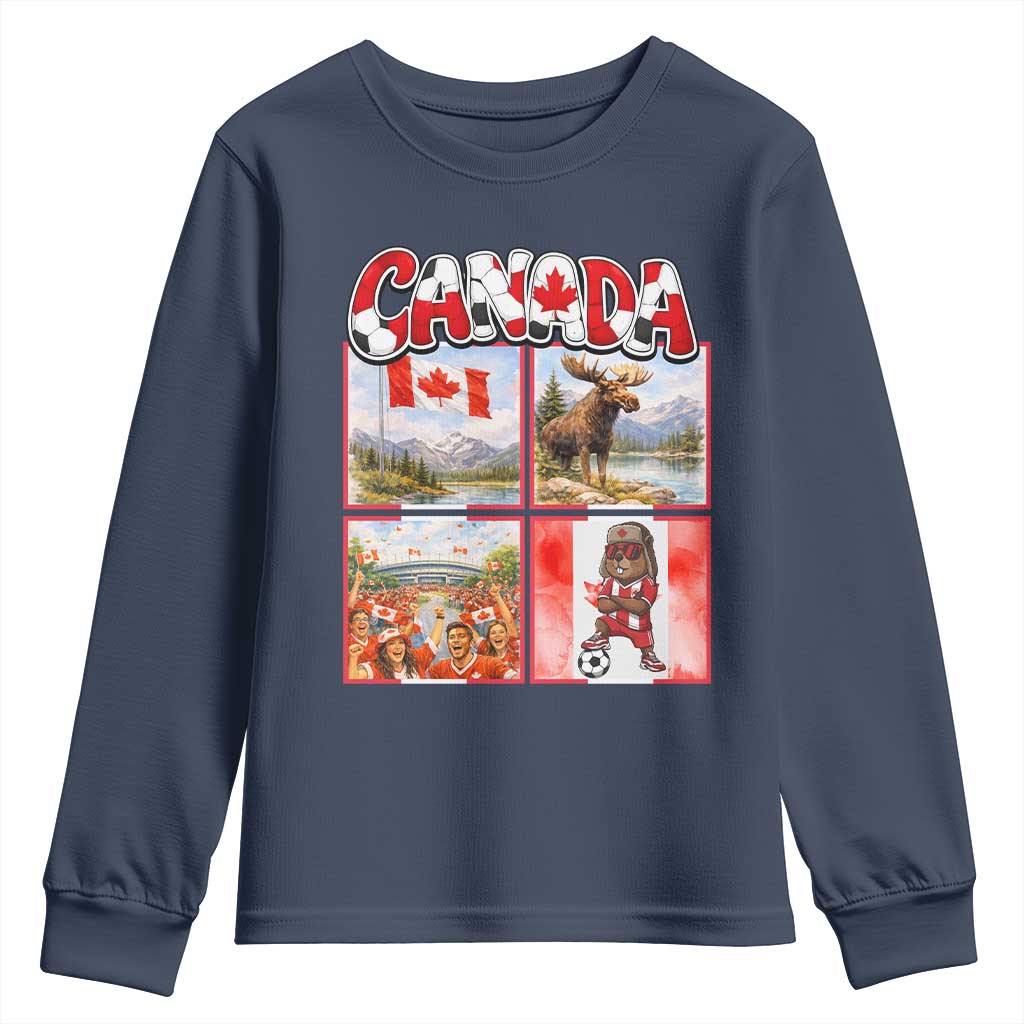 Proud Canada National Soccer Fan 2026 Gift Youth Sweatshirt