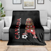 Proud Canada Soccer Beaver Throw Blanket Funny Football Fan Gift
