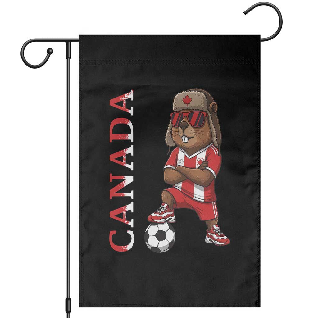 Proud Canada Soccer Beaver Garden Flag Funny Football Fan Gift