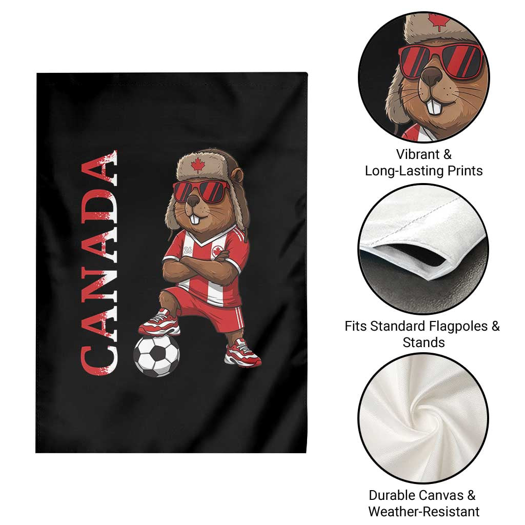 Proud Canada Soccer Beaver Garden Flag Funny Football Fan Gift