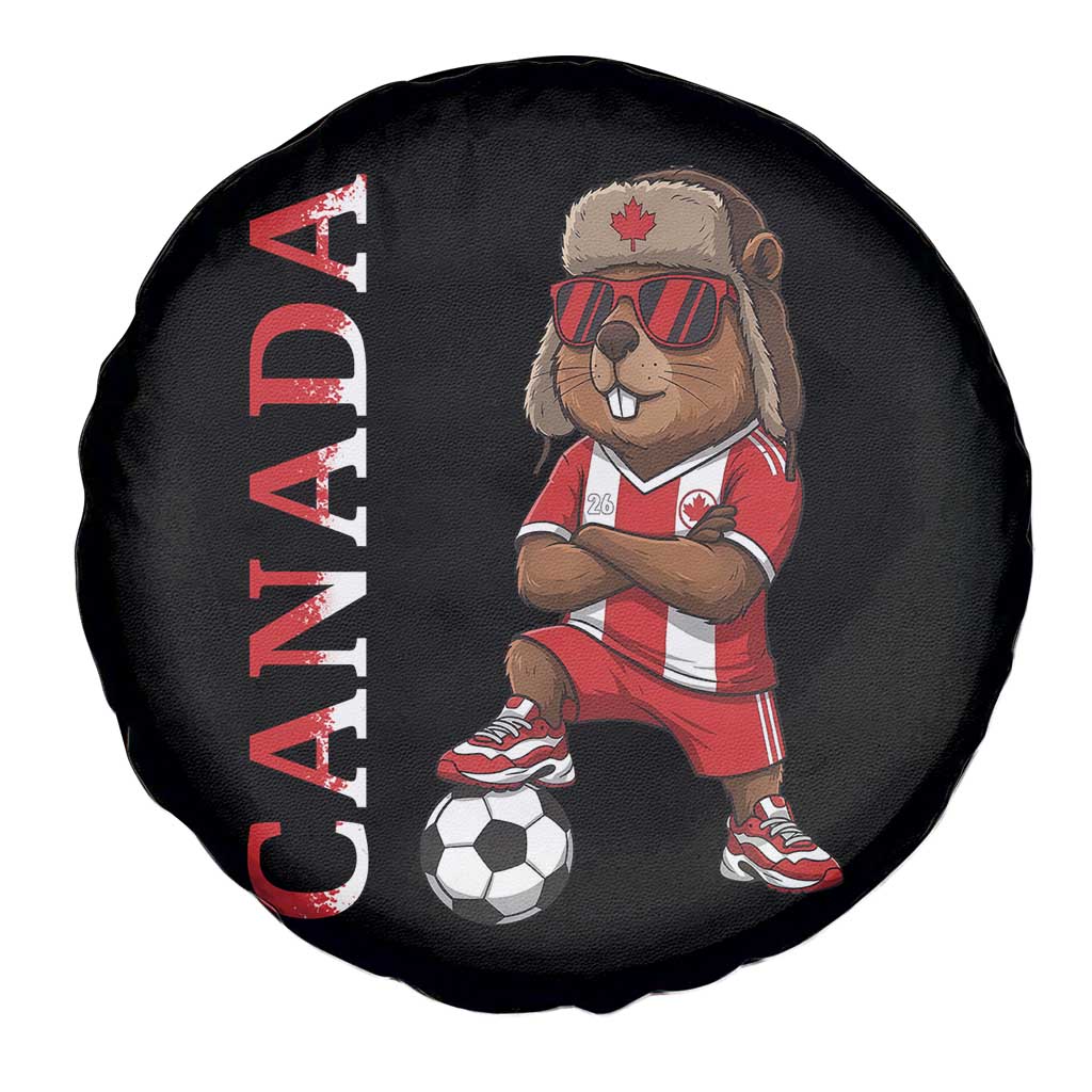 Proud Canada Soccer Beaver Spare Tire Cover Funny Football Fan Gift