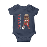 Proud Canada Soccer Beaver Baby Onesie Funny Football Fan Gift
